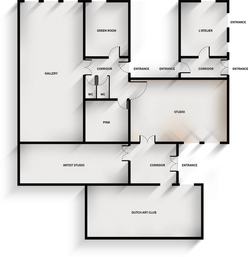 Plattegrond van de creatieve Studio in Dutch Art Room Rotterdam
